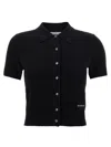 Alexander Wang T T By Alexander Wang Polo Cardigan In Black