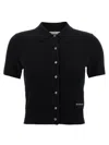 Alexander Wang T T By Alexander Wang Polo Cardigan In Black