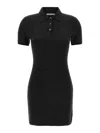 Alexander Wang T T By Alexander Wang Black Wool Blend Polo Dress In Multi