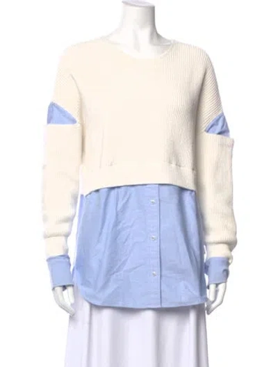 Pre-owned Alexander Wang Printed Scoop Neck Sweater In White