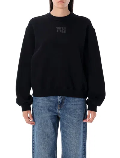 Alexander Wang T Puff Logo Sweatshirt In Black