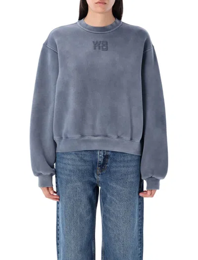 Alexander Wang T T By Alexander Wang Puff Logo Sweatshirt In Blue