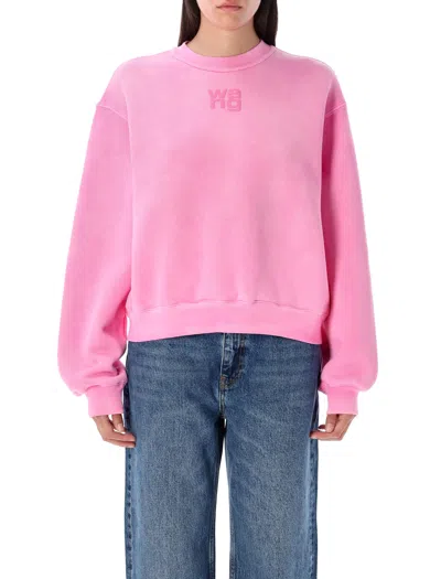 Alexander Wang T Puff Logo Sweatshirt In Pink