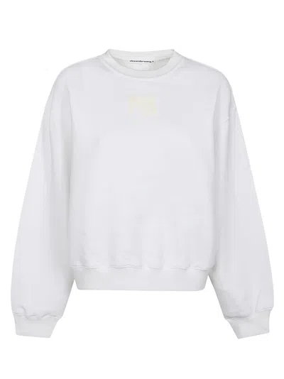 Alexander Wang T Puff Paint Logo Essentail Terry Sweatshirt In White