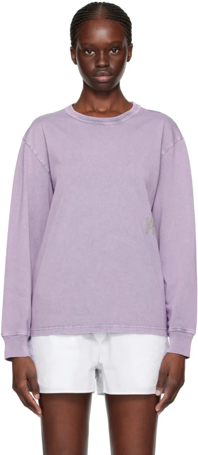 Alexander Wang T Purple Faded Long Sleeve T-shirt In 687a Acid Pink Laven