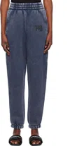 Alexander Wang T Purple Puff Logo Lounge Pants In Acid Black Ice 424a