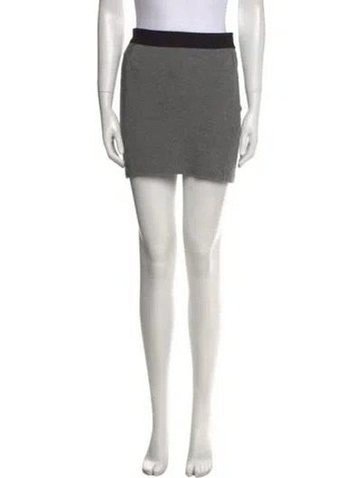 Pre-owned Alexander Wang T Raw-edge Trim Mini Skirt In Gray