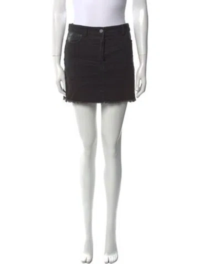 Pre-owned Alexander Wang T Raw-edge Trim Mini Skirt In Gray
