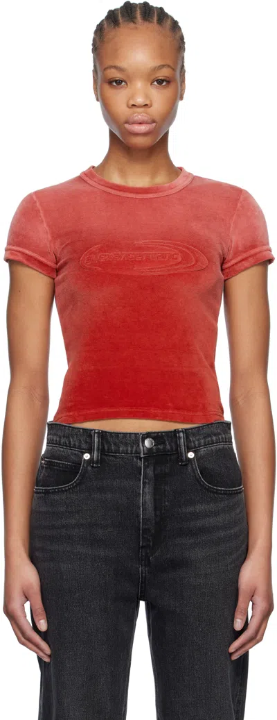 Alexander Wang T Red Faded Baby T-shirt In Washed Red Alert