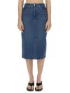 Alexander Wang T T By Alexander Wang Midi Skirt In Blue