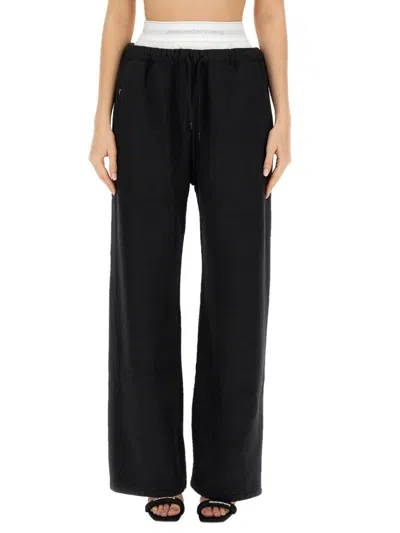 Alexander Wang T Relaxed Black Wide-leg Pants