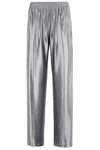 Alexander Wang T Alexanderwang.t Relaxed Logo-embroidered Satin Track Pants In Gray