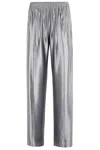 Alexander Wang T Alexanderwang.t Relaxed Logo-embroidered Satin Track Pants In Gray