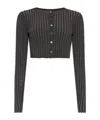 Alexander Wang T Gray Shrunken Cardigan In Black