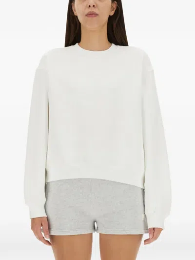 Alexander Wang T Round-neck Long-sleeve Sweater In White
