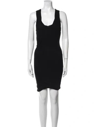 Pre-owned Alexander Wang T Scoop Neck Knee-length Dress In Black