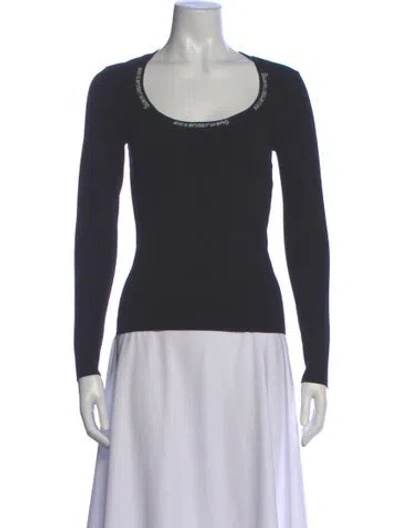 Pre-owned Alexander Wang T Scoop Neck Long Sleeve T-shirt In Gray