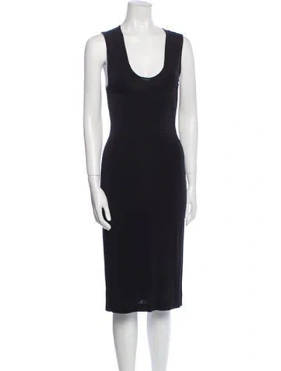 Pre-owned Alexander Wang T Scoop Neck Midi Length Dress In Black