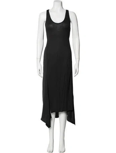 Pre-owned Alexander Wang T Scoop Neck Midi Length Dress In Black