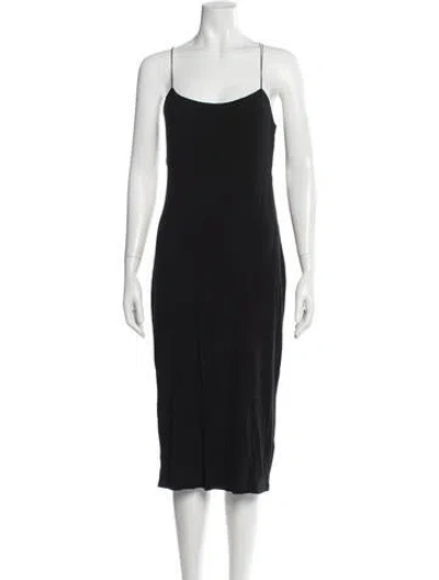 Pre-owned Alexander Wang Scoop Neck Midi Length Dress In Black