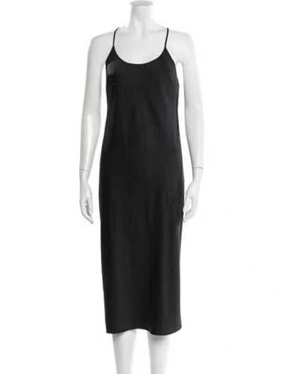 Pre-owned Alexander Wang Scoop Neck Midi Length Dress In Gray