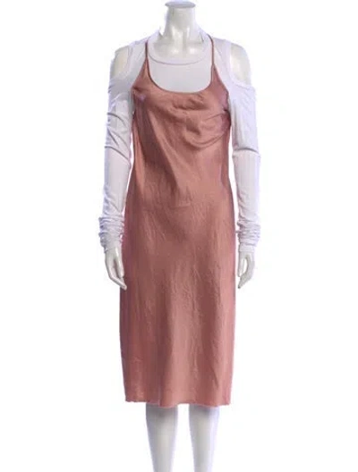 Pre-owned Alexander Wang Scoop Neck Midi Length Dress In Pink