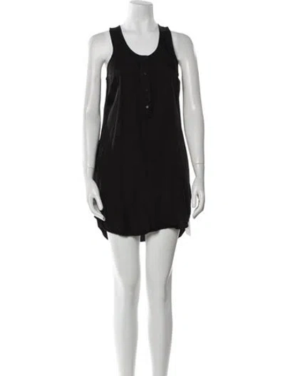 Pre-owned Alexander Wang T Scoop Neck Mini Dress In Black