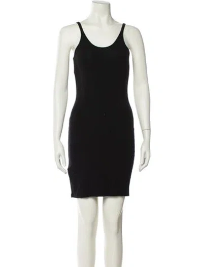 Pre-owned Alexander Wang T Scoop Neck Mini Dress In Black