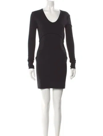 Pre-owned Alexander Wang Scoop Neck Mini Dress In Black