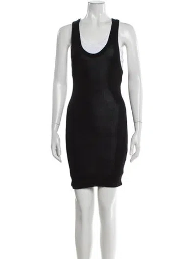 Pre-owned Alexander Wang Scoop Neck Mini Dress In Gray