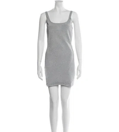 Pre-owned Alexander Wang Scoop Neck Mini Dress In Gray