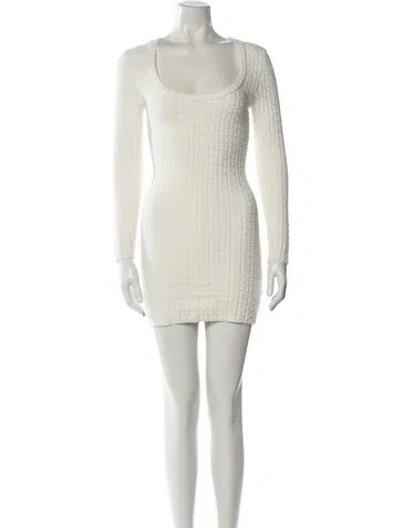Pre-owned Alexander Wang T Scoop Neck Mini Dress In Neutral