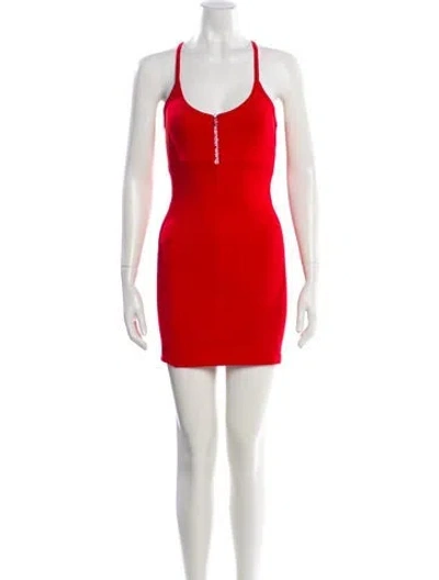 Pre-owned Alexander Wang Scoop Neck Mini Dress In Red