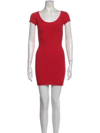 Pre-owned Alexander Wang Scoop Neck Mini Dress In Red