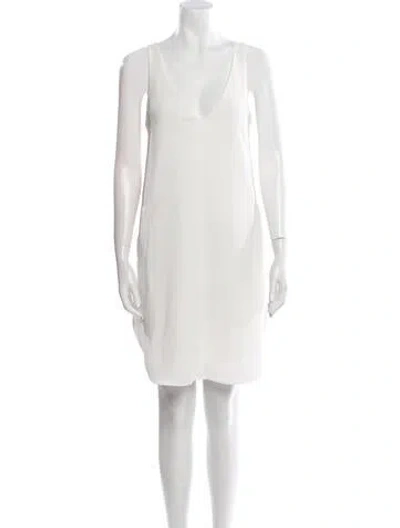 Pre-owned Alexander Wang T Scoop Neck Mini Dress In White