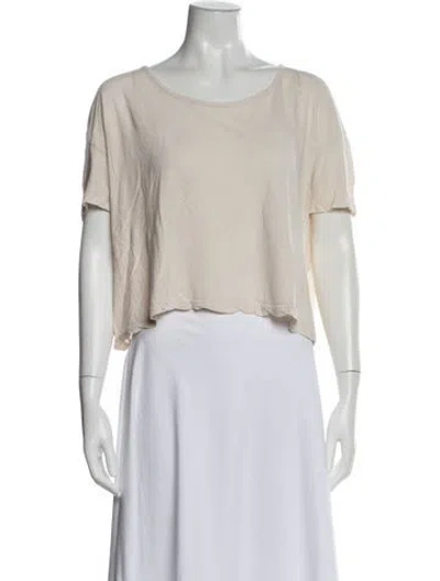 Pre-owned Alexander Wang Scoop Neck Short Sleeve Crop Top In White