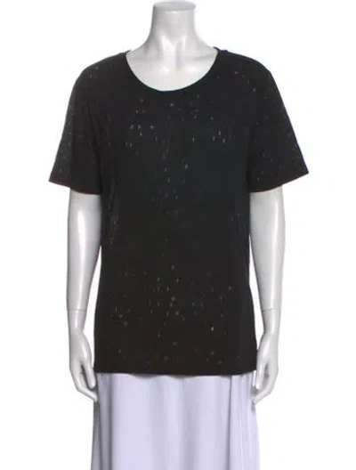 Pre-owned Alexander Wang T Scoop Neck Short Sleeve T-shirt In Black