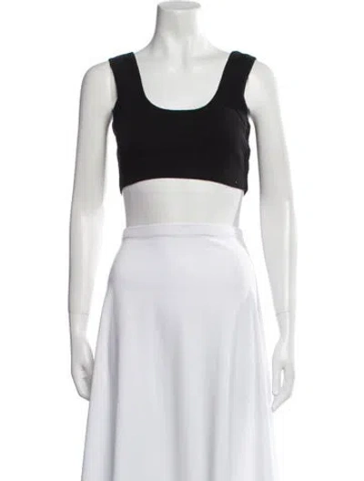 Pre-owned Alexander Wang Scoop Neck Sleeveless Crop Top In Black