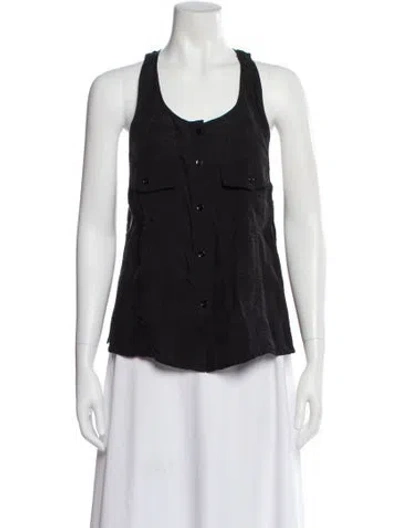 Pre-owned Alexander Wang Scoop Neck Sleeveless Top In Black