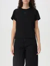Alexander Wang Essential Jersey Shrunk Tee With Puff Logo Black In Black