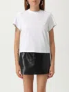 Alexander Wang Fitted Shrunken Tee With Classic Crew Neckline In White