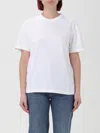 Alexander Wang Essential Jersey Short Sleeve Tee With Puff Logo And Bound Neck In White