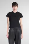 Alexander Wang Essential Jersey Shrunk Tee With Puff Logo Black In Black
