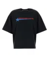 Alexander Wang Women T-shirt With Thermo-applied Rhinestone Star In Black