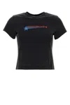 Alexander Wang Omens Washed Black Shrunken Round-neck Cotton-jersey T-shirt In Black
