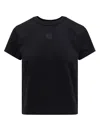 Alexander Wang Essential Jersey Shrunk Tee With Puff Logo Black In Black