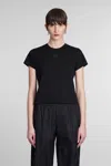 Alexander Wang Essential Jersey Shrunk Tee With Puff Logo Black In Black