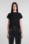 Alexander Wang Essential Jersey Shrunk Tee With Puff Logo Black In Black