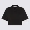 Alexander Wang Short Sleeved Cropped Polo T-shirt In Black