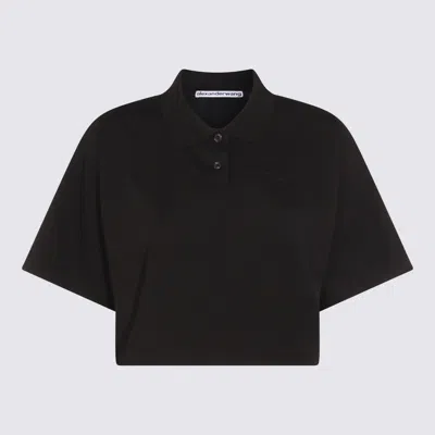 ALEXANDER WANG ALEXANDER WANG BLACK COTTON POLO SHIRT